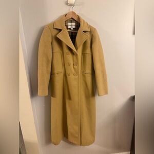 Vintage Charles Klein Camel Wool Long Coat Size 2 Classic Minimalist CBK Style